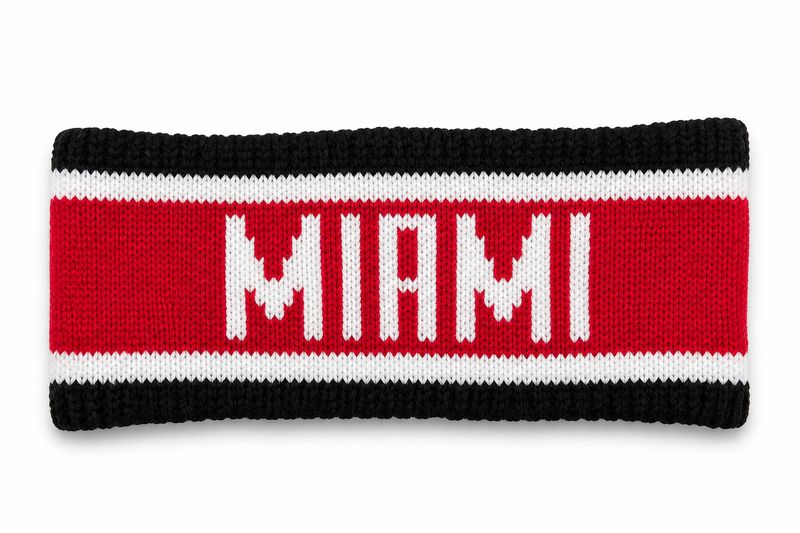 LogoFit Miami University RedHawks Red/Black/White Sewn Headband