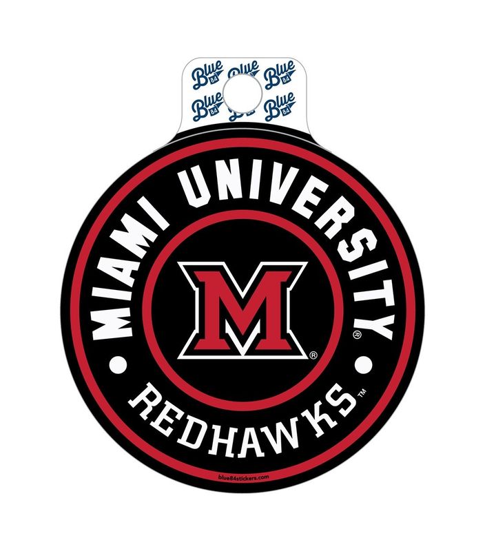 Miami University Redhawks Black Circle Sticker