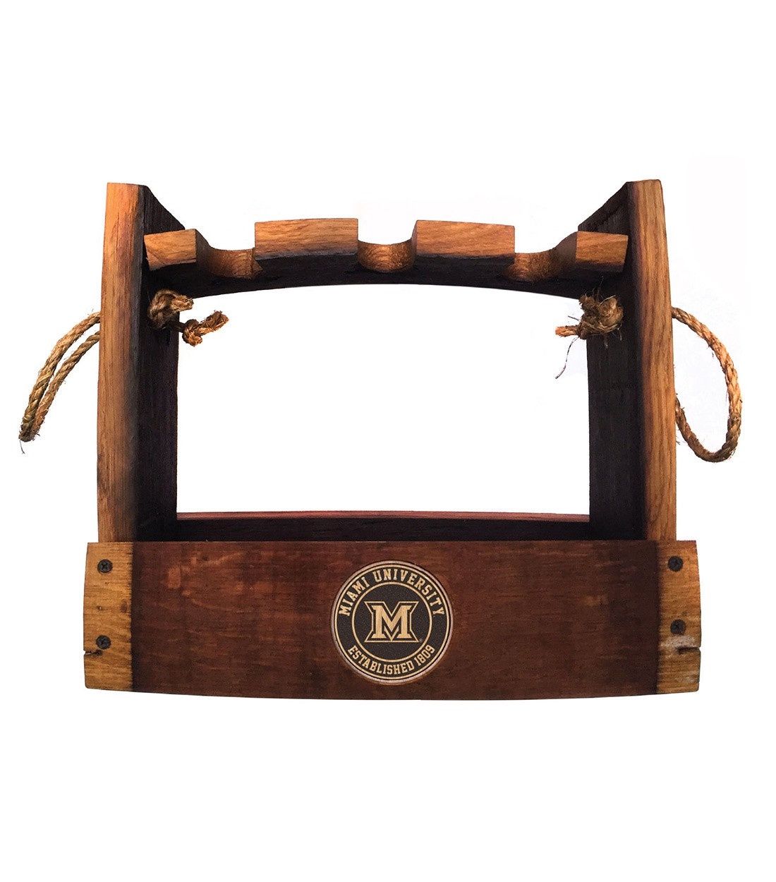 Miami University Wooden Wine Caddy