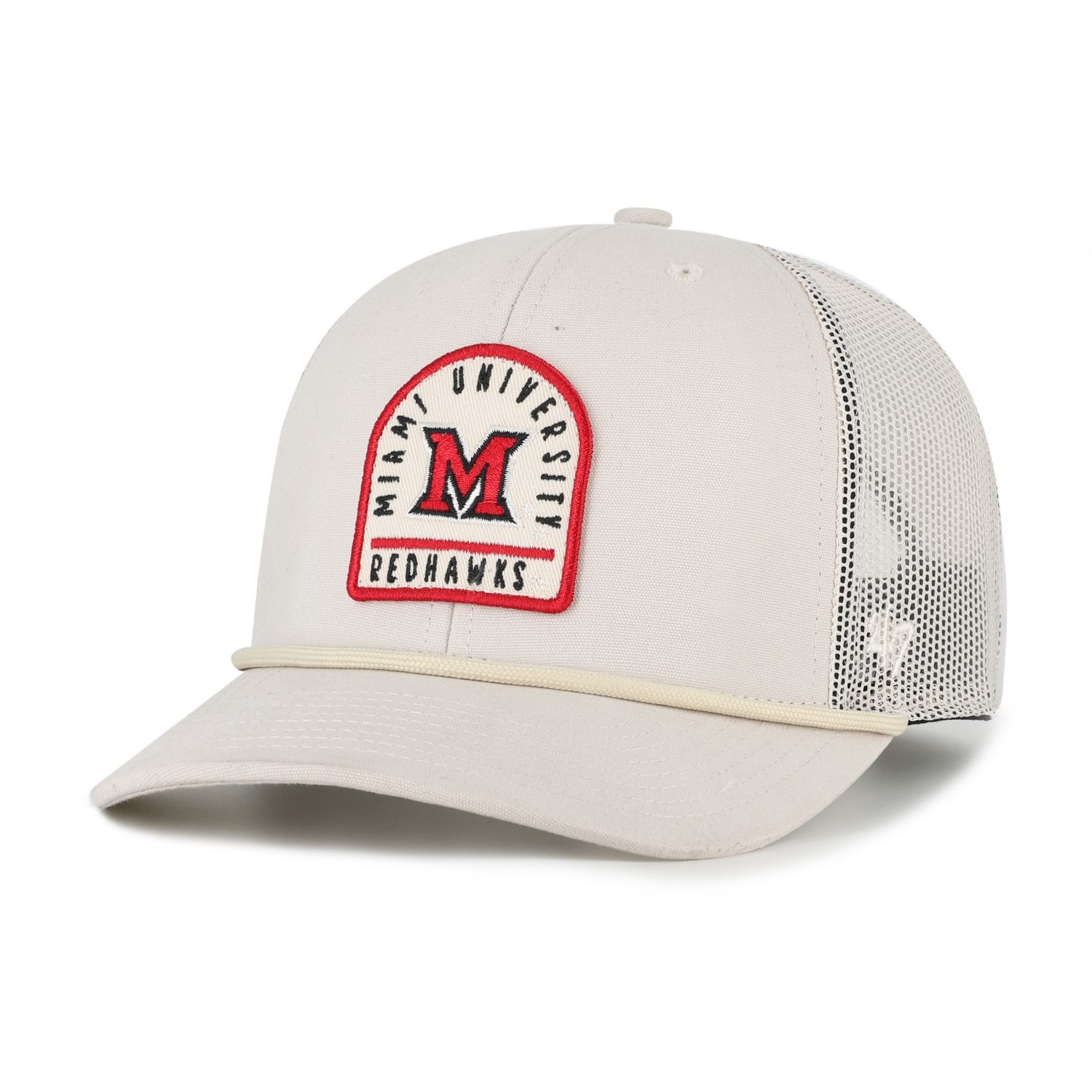 Natural Trucker Hat with Arched Miami Patch