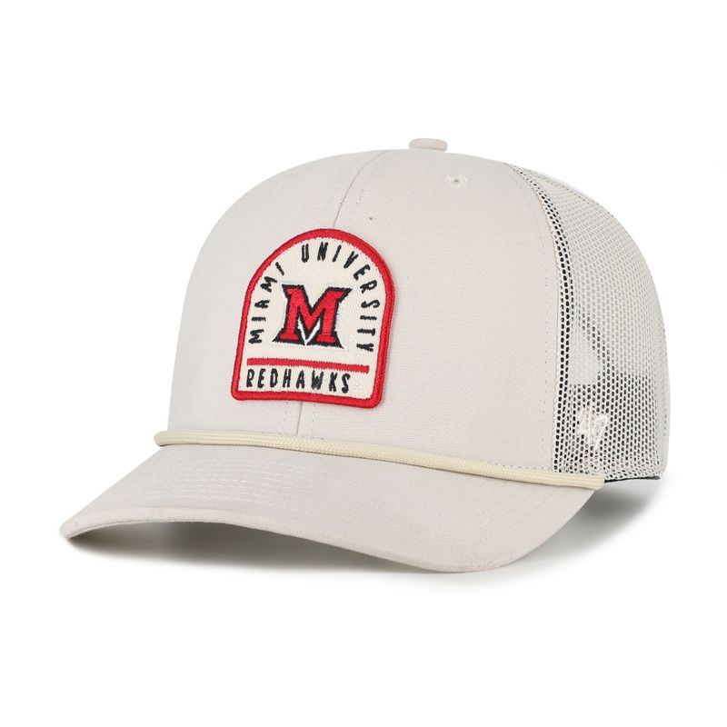 Natural Trucker Hat with Arched Miami Patch
