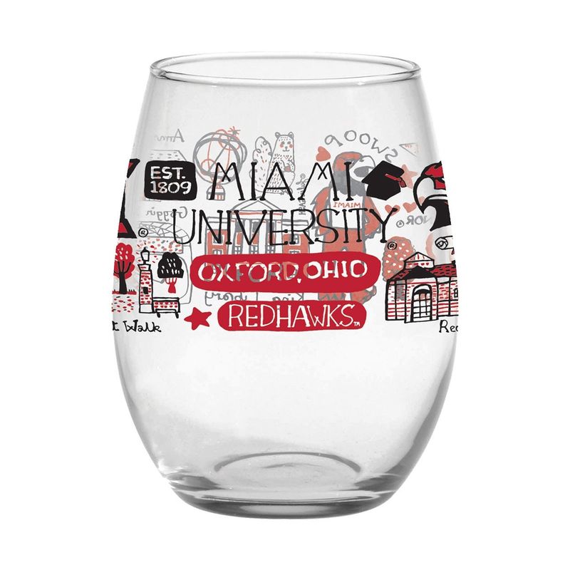 Neil Miami Julia Gash Design Stemless Wine Glass