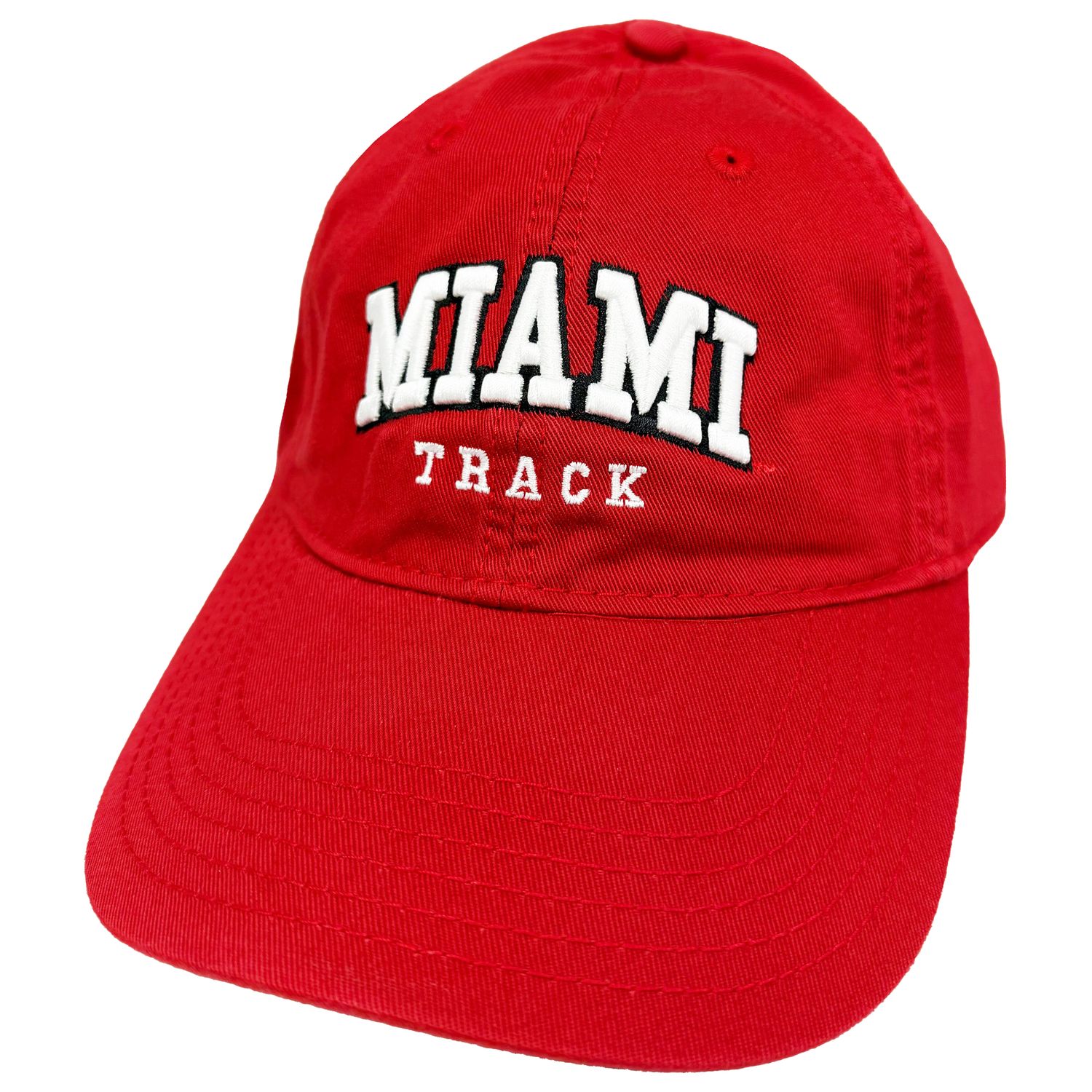 Miami University RedHawks Legacy Scarlet Track Adjustable Hat – EZA Relaxed Twill Cap