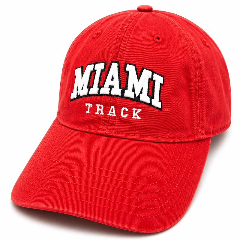 Miami University RedHawks Legacy Scarlet Track Adjustable Hat – EZA Relaxed Twill Cap