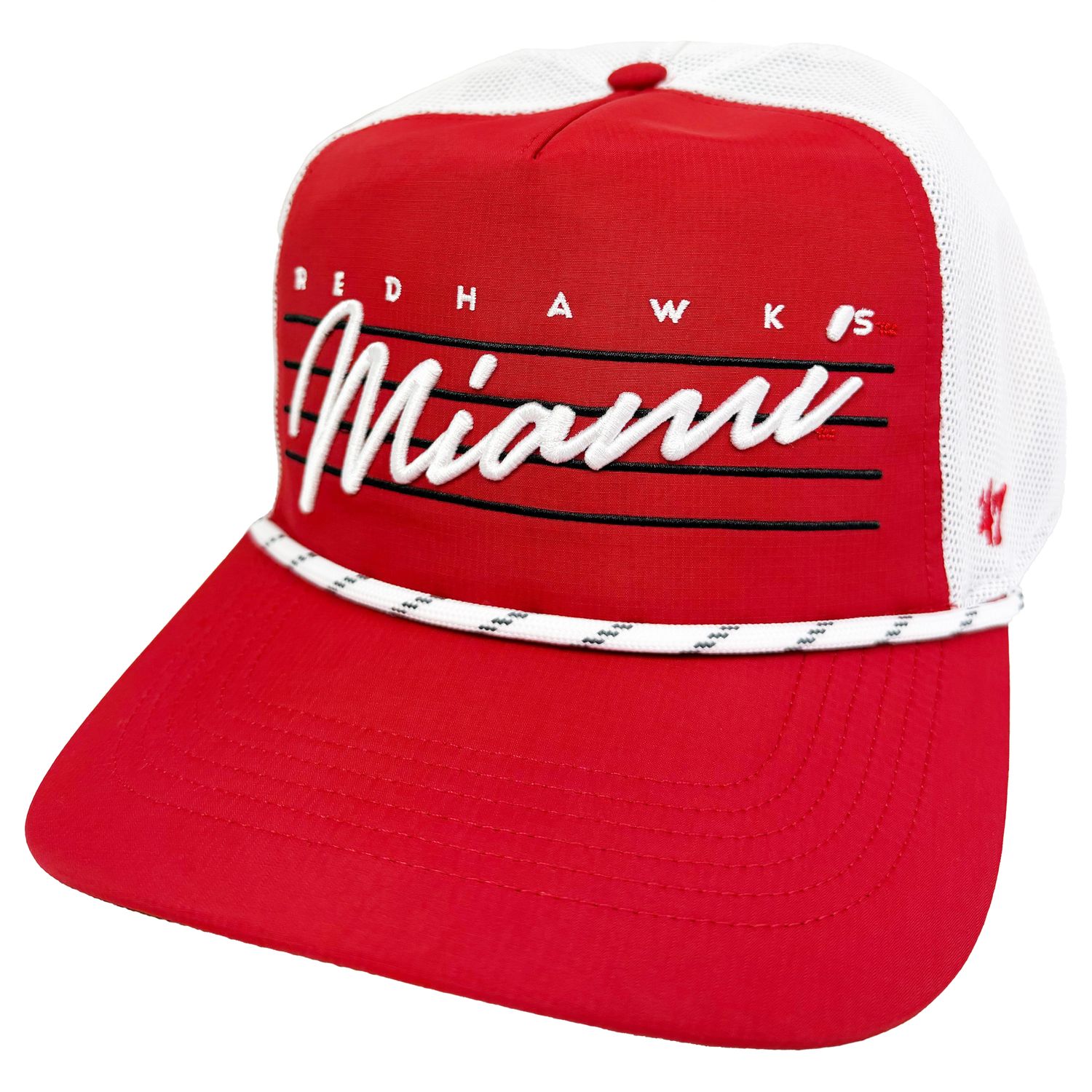 Miami University RedHawks ’47 Downburst Mesh Hitch Rope Hat – Scarlet Cooling Adjustable Cap