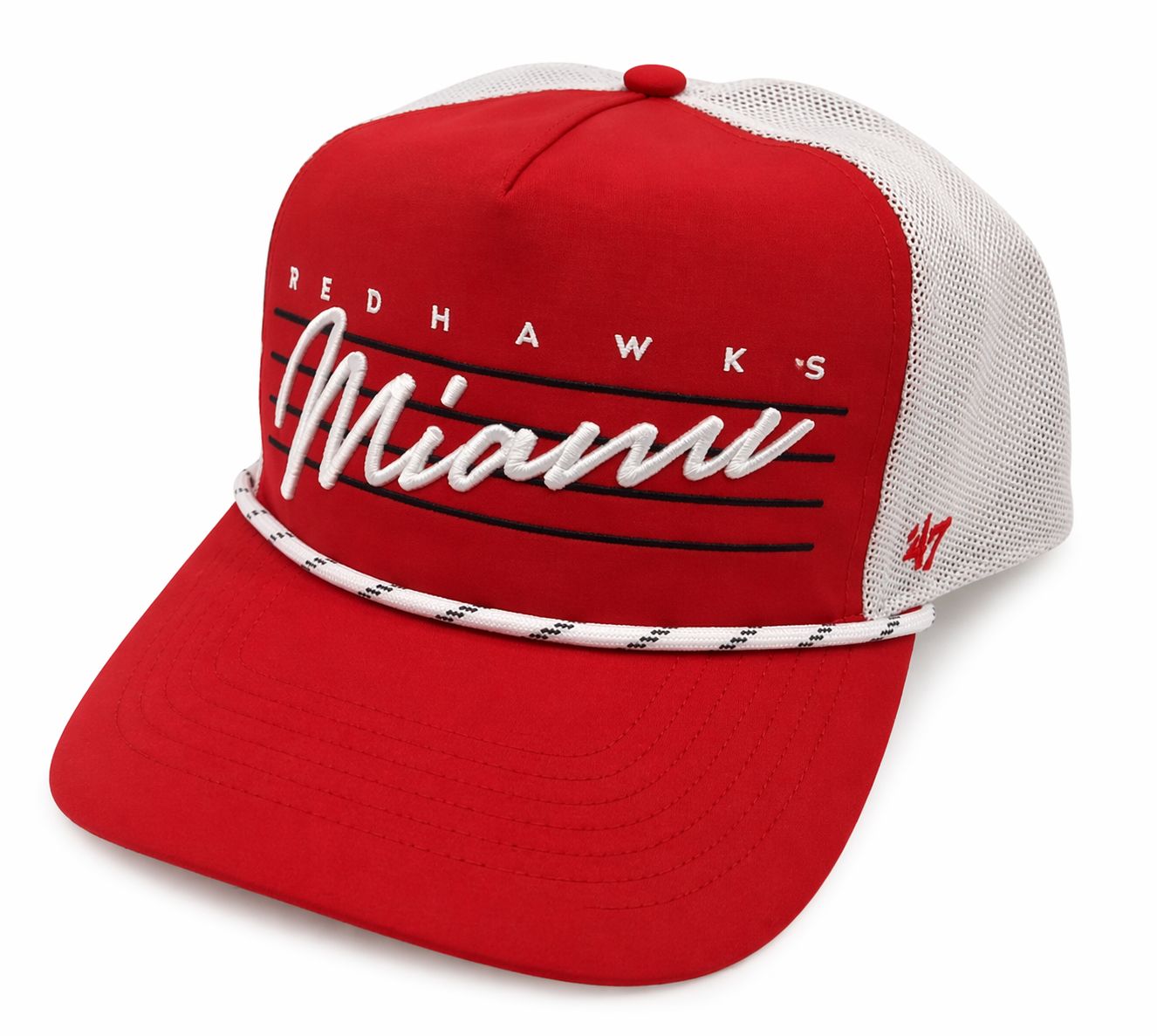 Miami University RedHawks ’47 Downburst Mesh Hitch Rope Hat – Scarlet Cooling Adjustable Cap