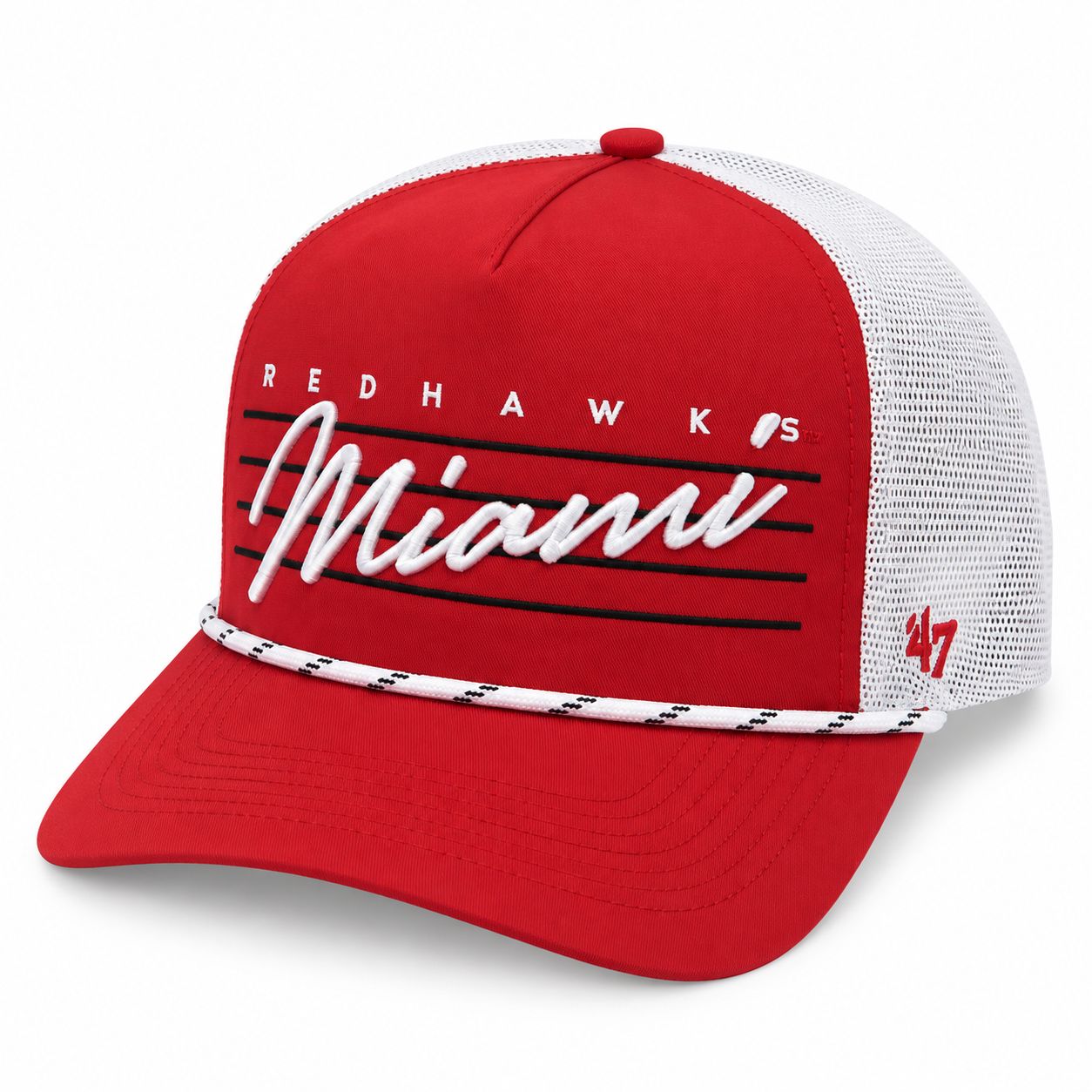 ’47 Miami University RedHawks Downburst Mesh Hitch Rope Hat – Adjustable