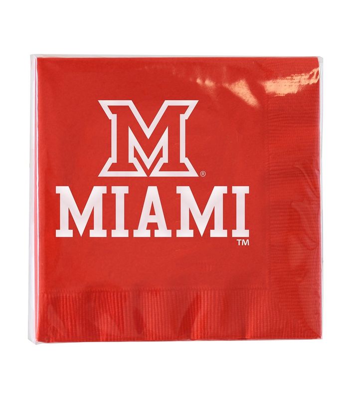 Red Miami University Drink Napkins