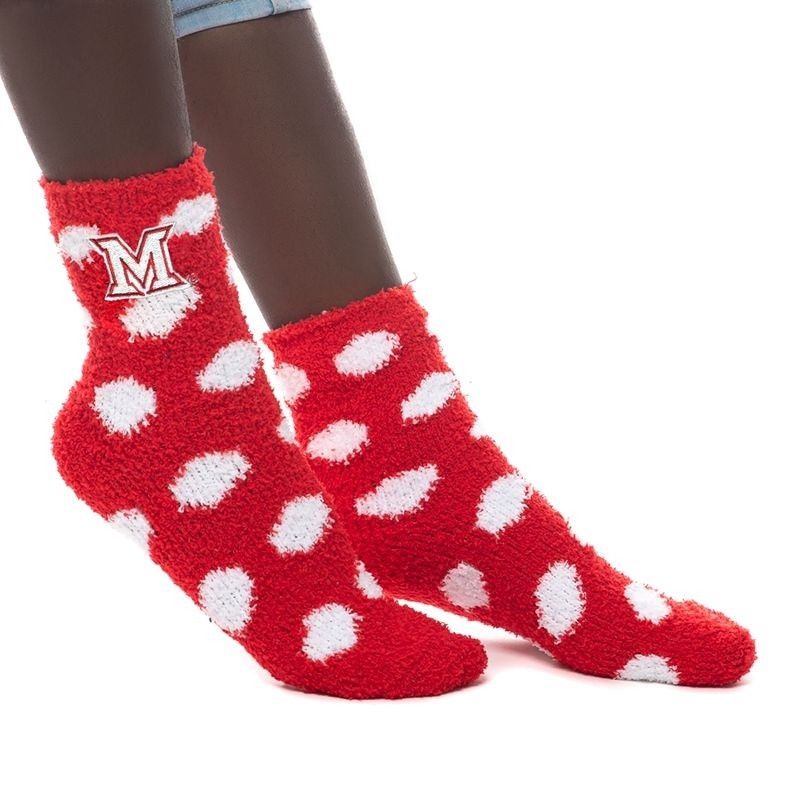 Red and White Fuzzy Socks