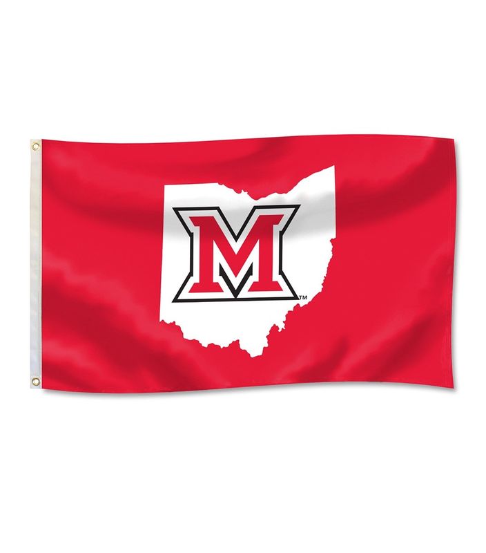 Red Miami University Ohio Flag 3 x 5