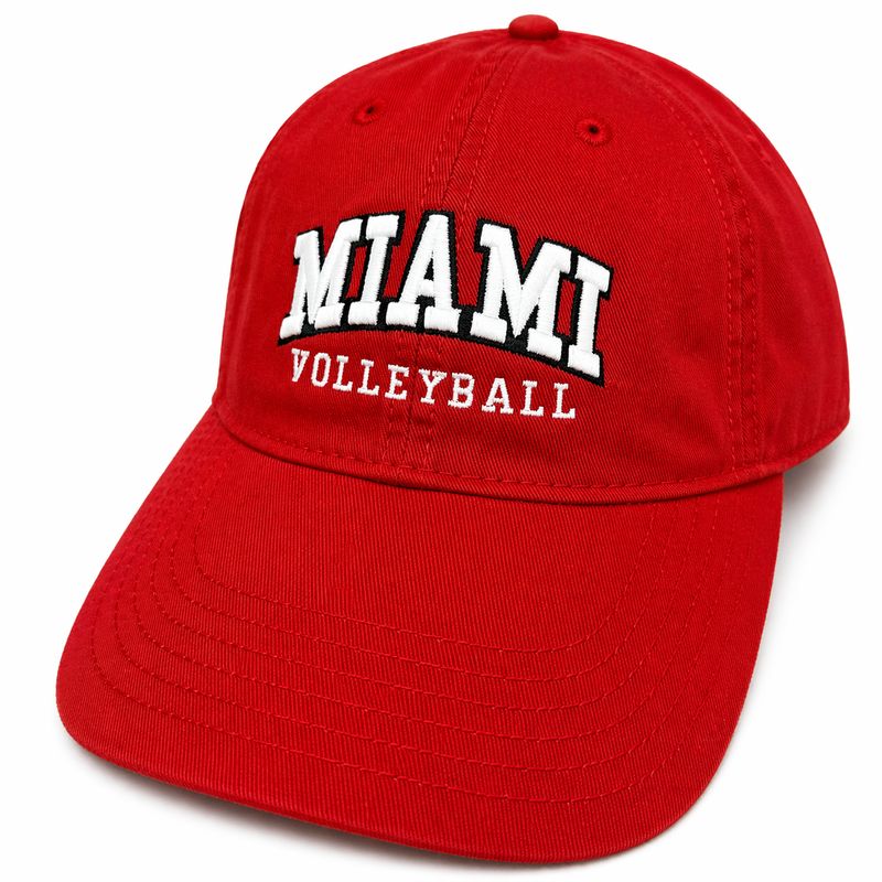 Miami University RedHawks Legacy Scarlet Volleyball Adjustable Hat – EZA Relaxed Twill Cap