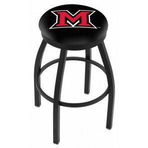 Miami University RedHawks Black Bar Stool, Size: 18"