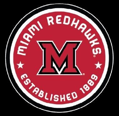 Standard Red Circle with Miami Redhawks Established 1889 and Block "M"