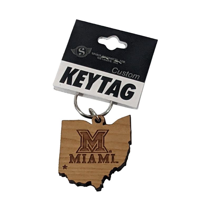 Spirit Miami State Outline Wood Keytag