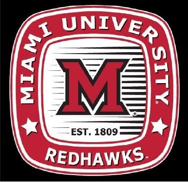 Standard Square Miami University Redhawks with Block "M" and Stripes