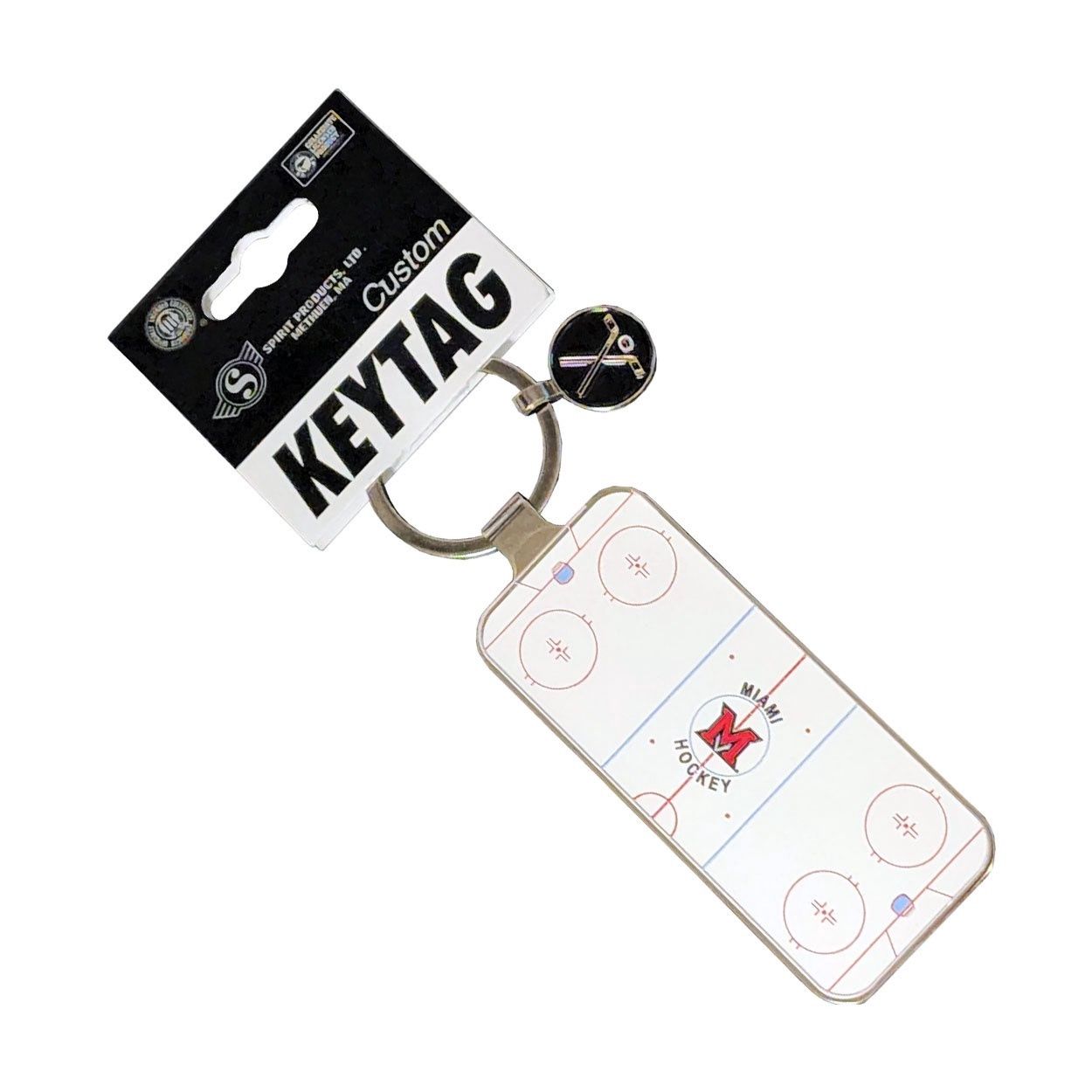 Spirit Miami Hockey Keytag with Hockey Rink and Charm