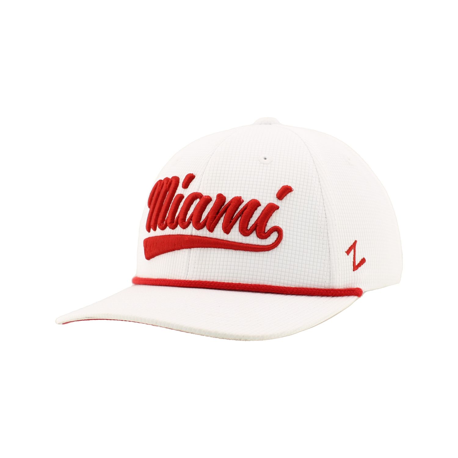 White &amp; Red Miami Rope Tail Hat