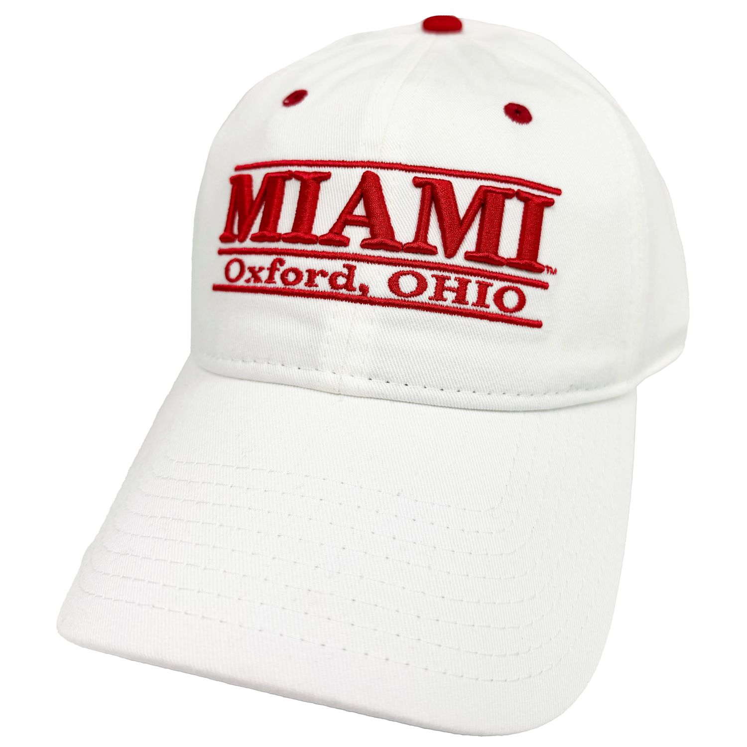 Miami University RedHawks The Game White Adjustable Hat – Oxford Ohio Bar Design Cap