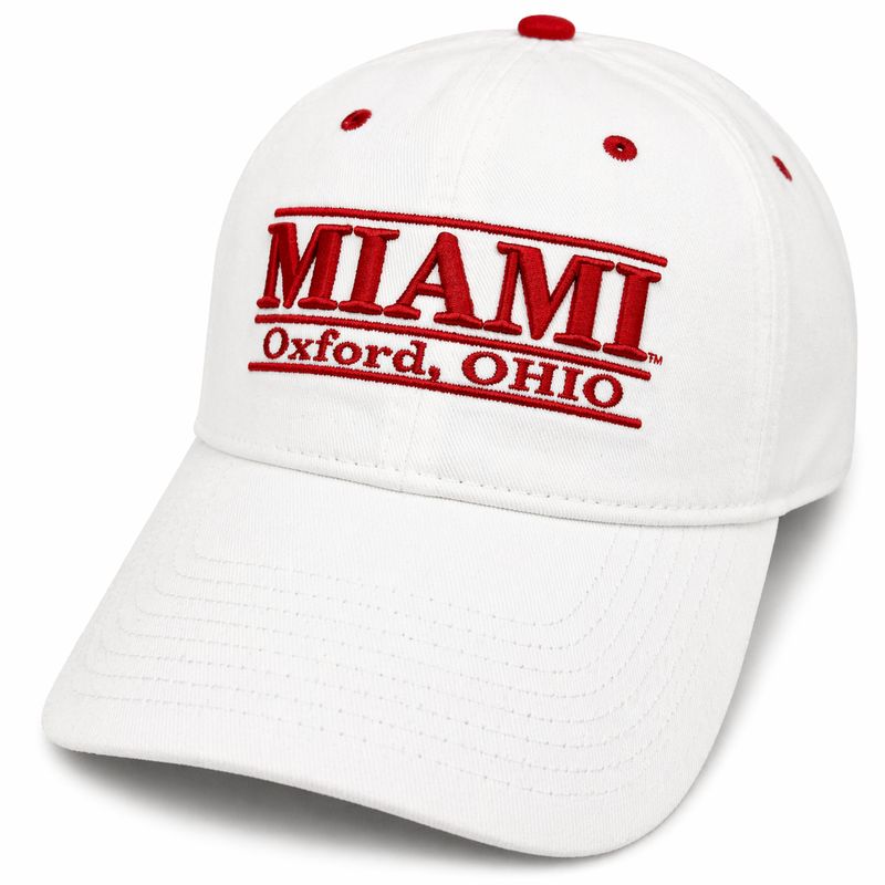 Miami University RedHawks The Game White Adjustable Hat – Oxford Ohio Bar Design Cap