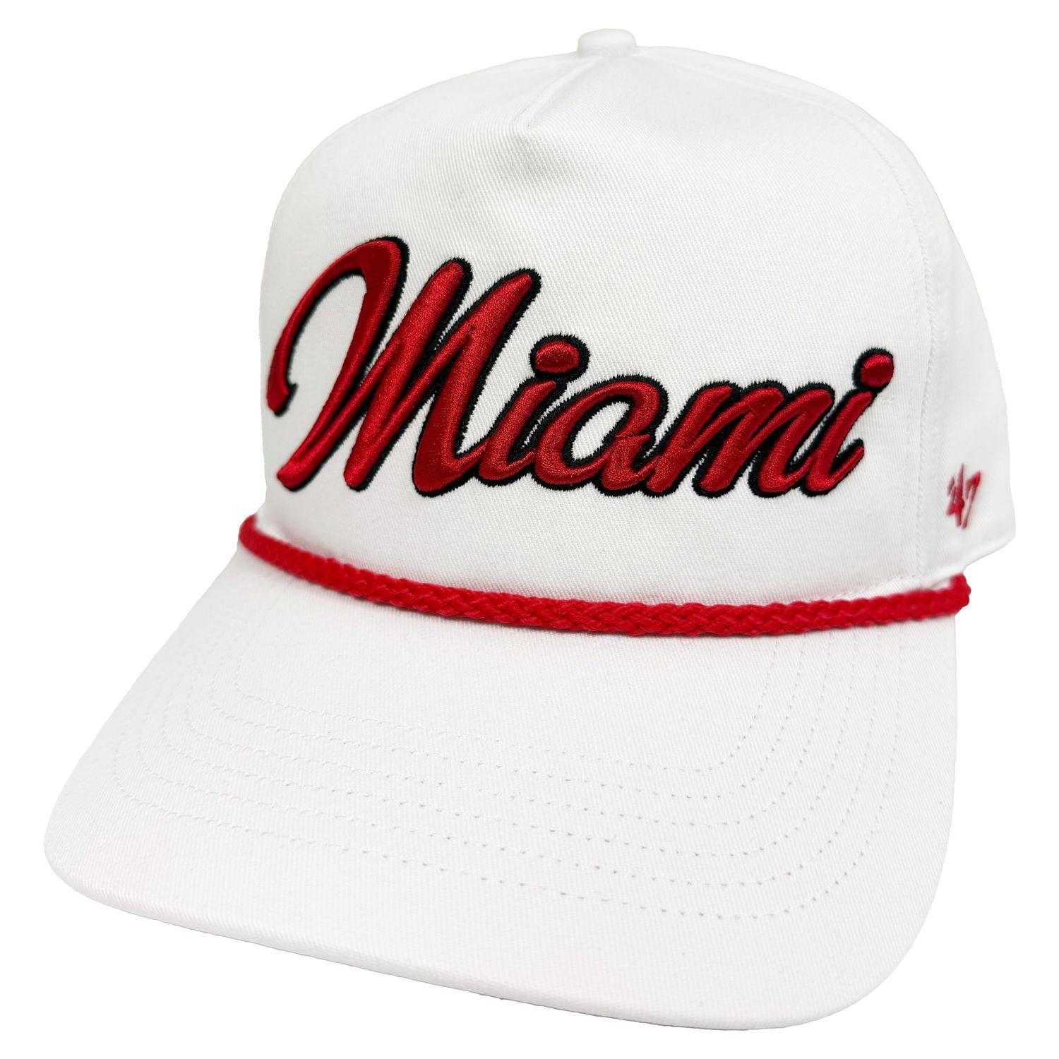 Miami University RedHawks ’47 Hitch White Rope Adjustable Hat – Script Miami Cap
