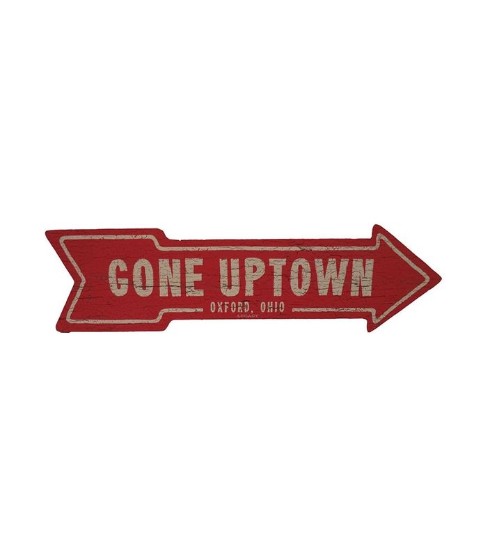 Wooden 'Gone Uptown' Oxford Arrow Sign