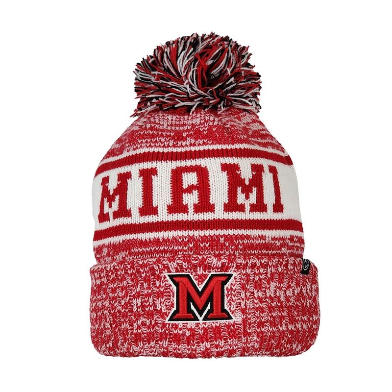Zephyr Miami Univ. Block M Beanie w/ MIAMI &amp; Pom
