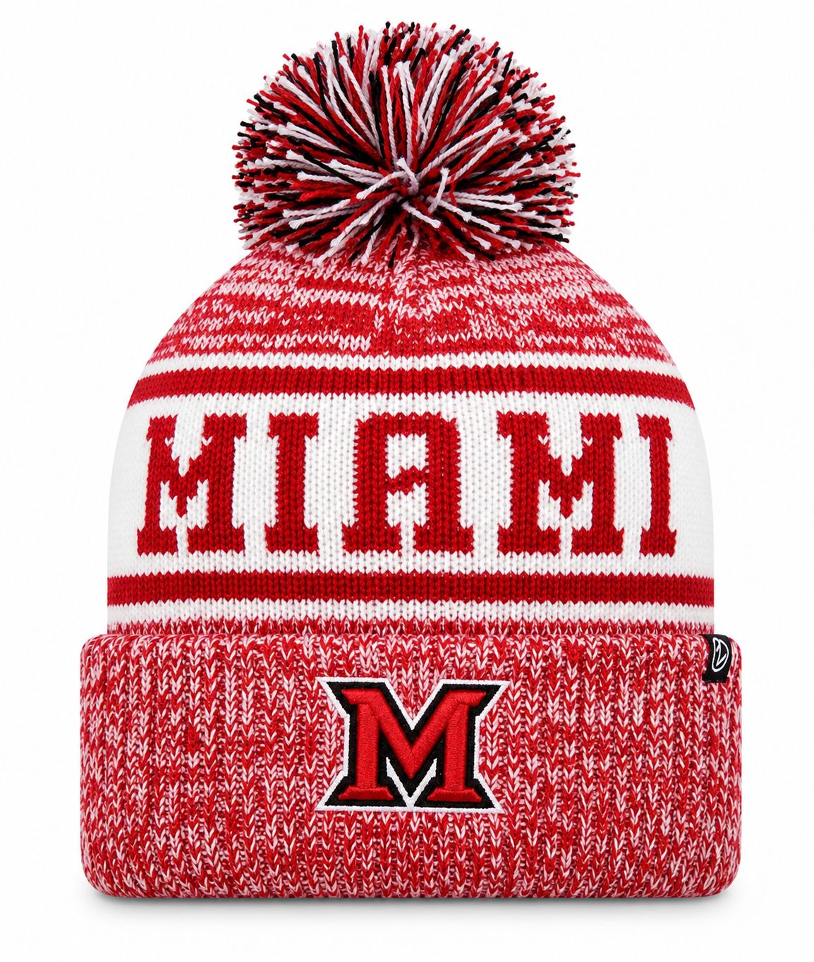 Zephyr Miami University RedHawks Block M &amp; MIAMI Pom Beanie