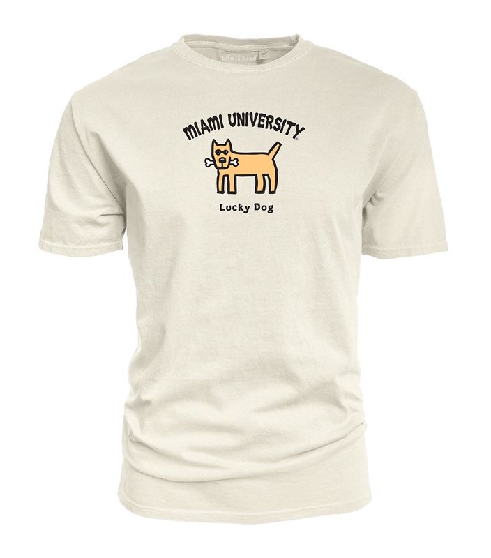 Blue 84 Miami University "Lucky Dog" Life is Good tee