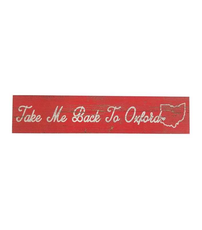 Wooden Miami University "Take Me Back To Oxford" Table Sign