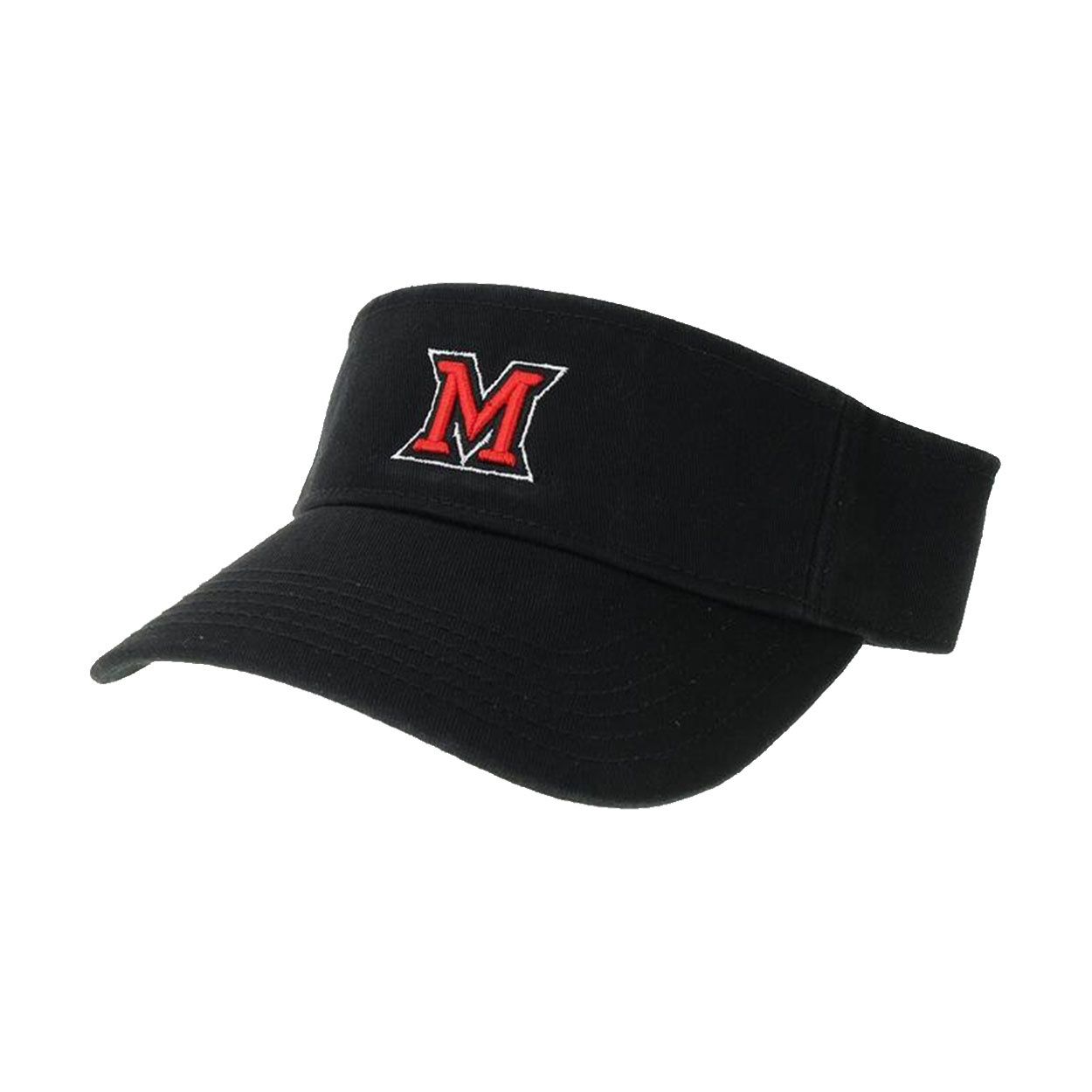 Miami University RedHawks Legacy Block M TVA Tennis Visor, Color: BLACK
