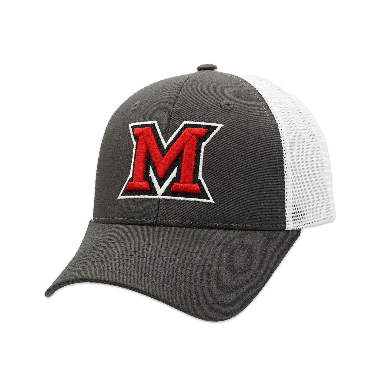 Miami RedHawks GRAY "M" Trucker Hat, Color: BLACK
