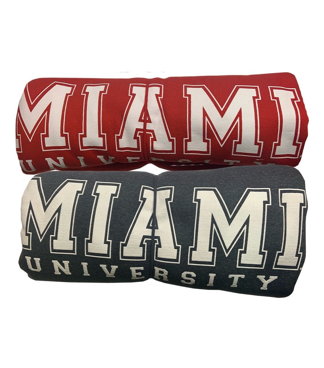 Miami University Pro Weave Sweatshirt Blanket, Color: CHARCOAL