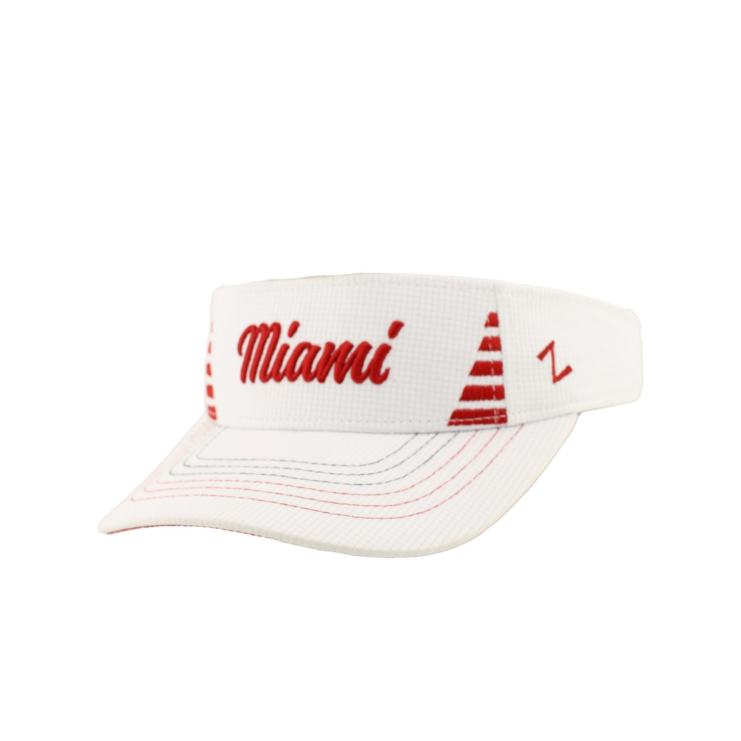 White &amp; Red Miami Script Visor