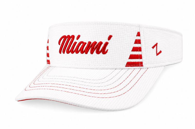Miami University RedHawks Zephyr White &amp; Red Script Adjustable Visor