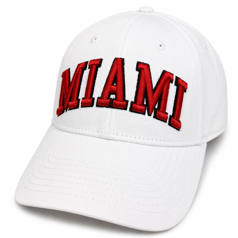 Zephyr Miami University RedHawks White Structured Adjustable Hat with Embroidered “MIAMI”
