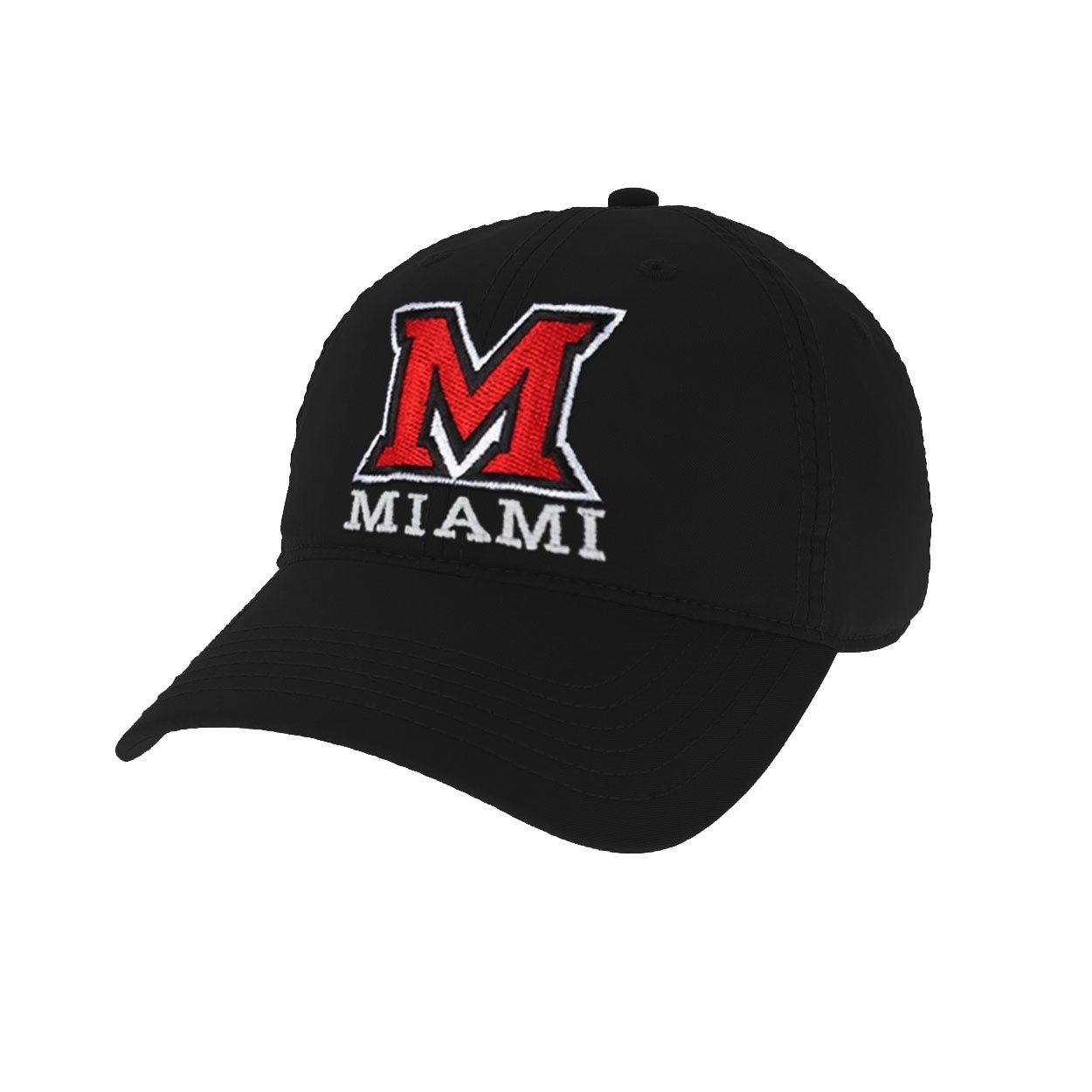 Miami University RedHawks Under Armour Tech Adjustable Hat – Black or Red Performance Cap, Color: BLACK