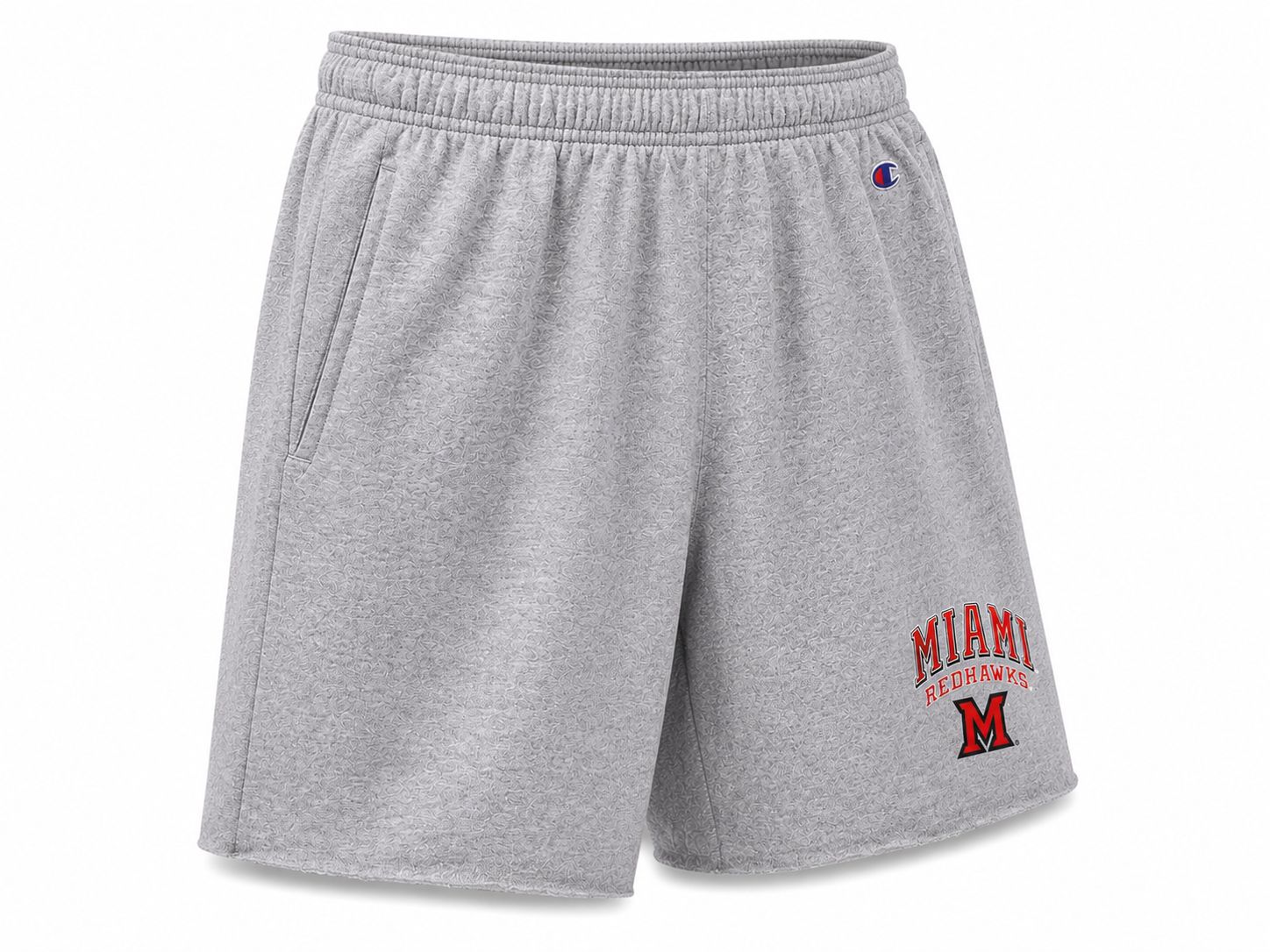 Champion Miami RedHawks Oxford Grey Powerblend Shorts, Size: S