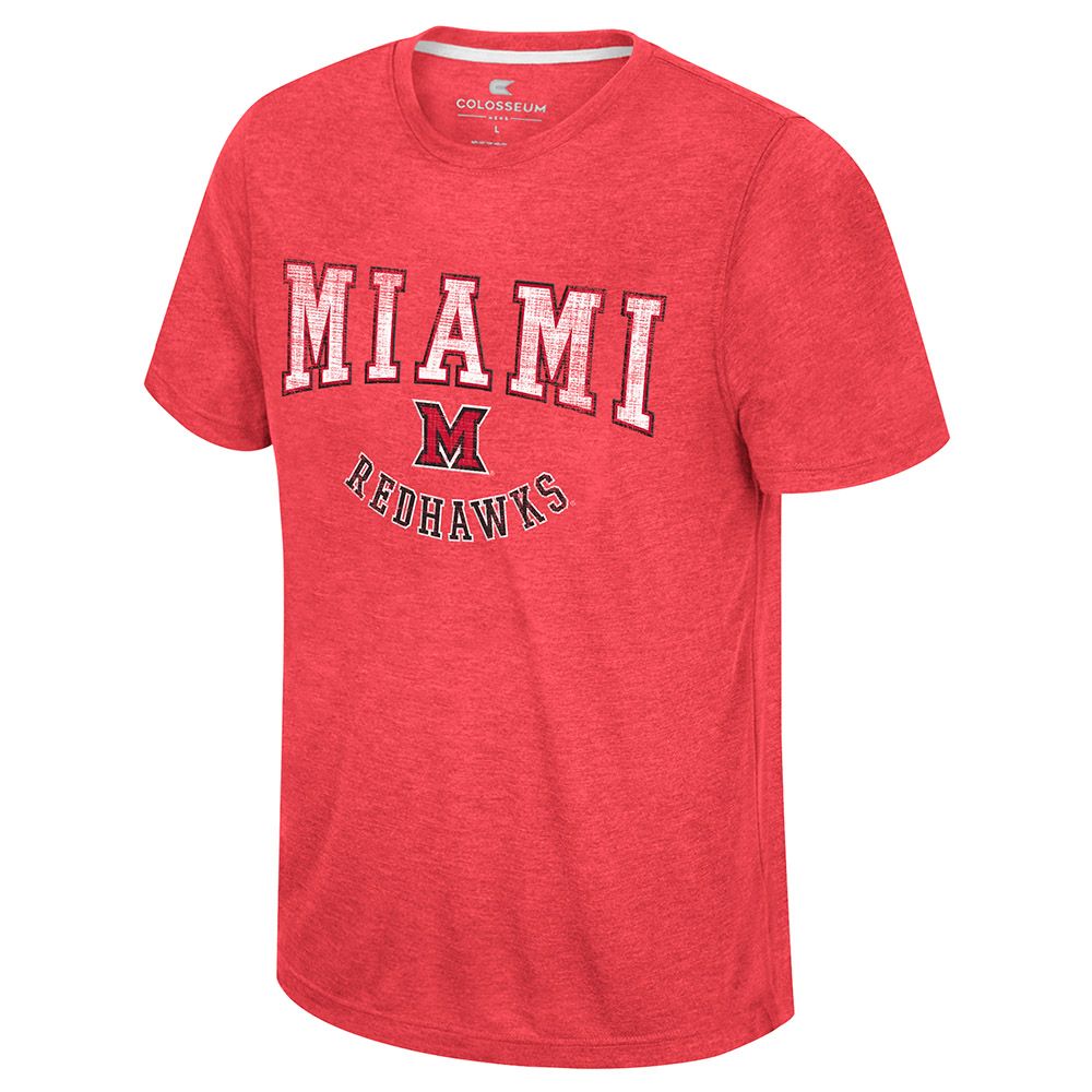 Colosseum Miami University RedHawks Red Heather Tee, Size: 2XL