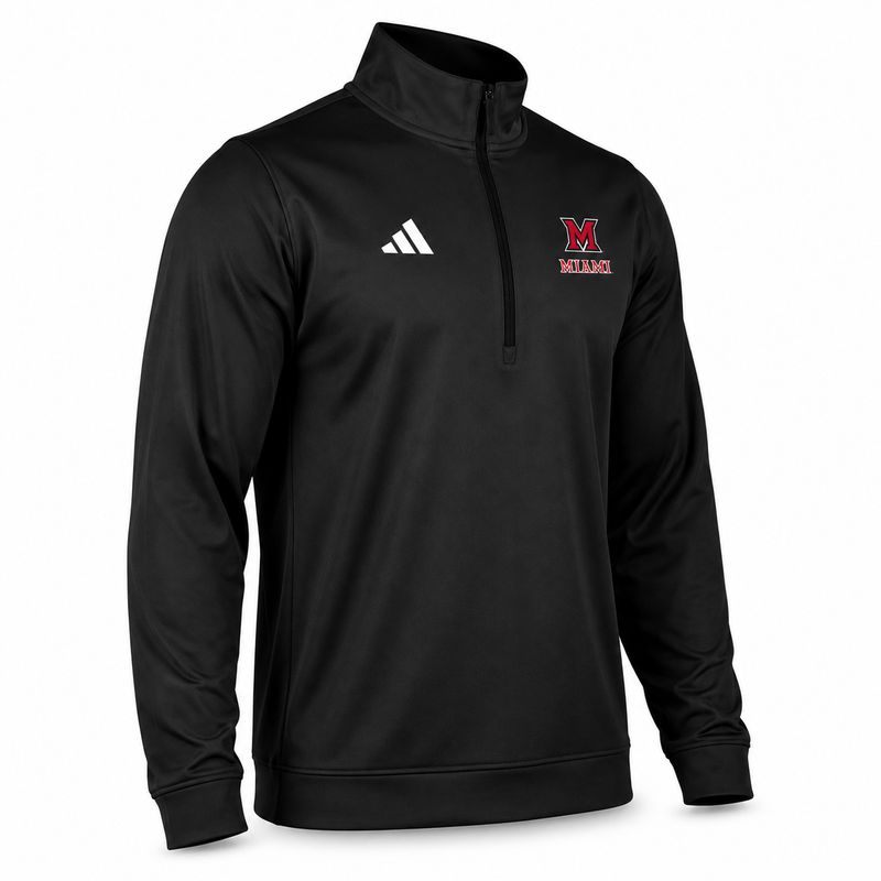 adidas Miami University Men’s Black 1/4 Zip Pullover