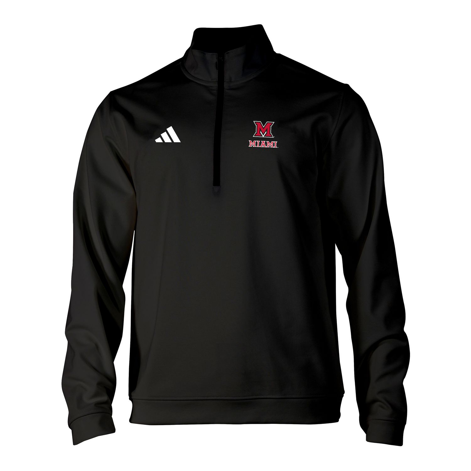 adidas Miami University Men’s Black 1/4 Zip Pullover, Size: S