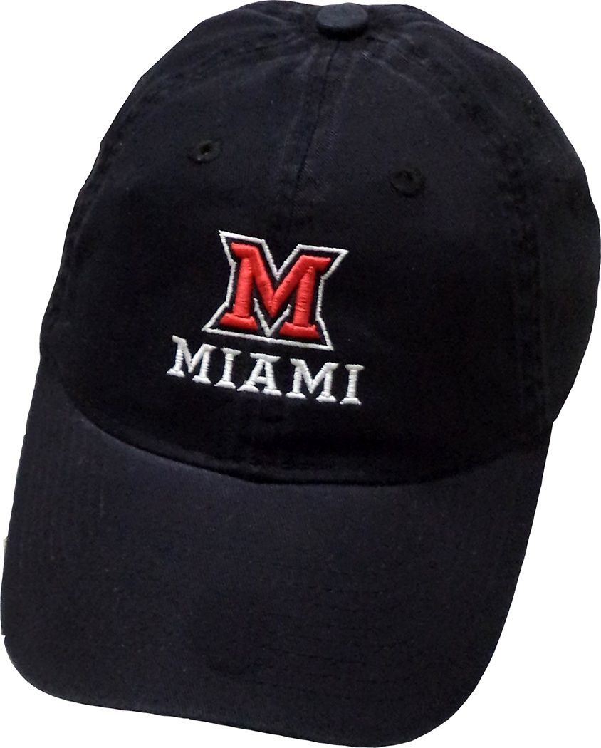 Women's Miami University M over Miami Hat, Color: BLACK