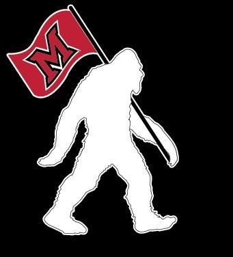 Bigfoot with Flag Decal, Size: MINI