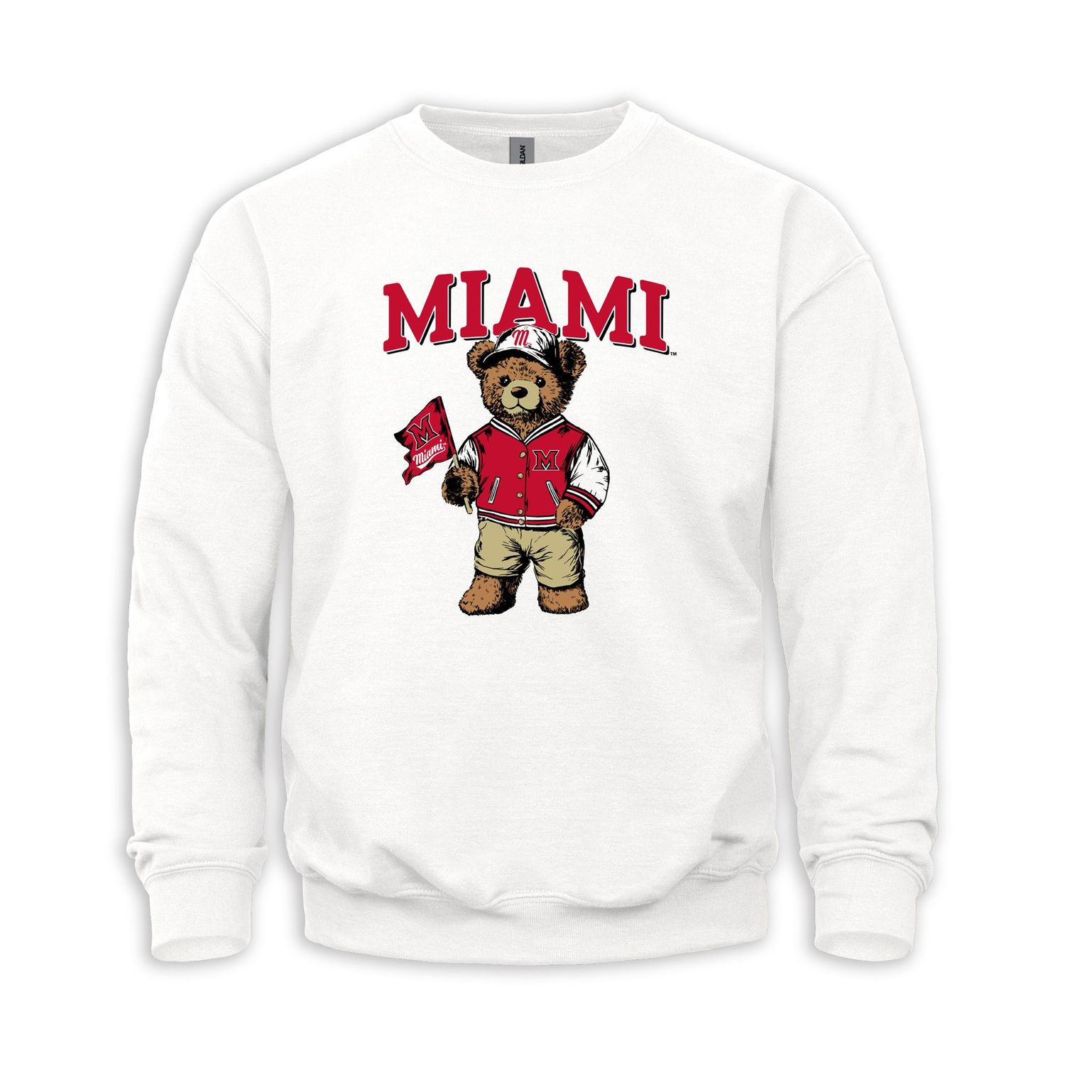 Miami Standing Bear White Crew, Size: 2XL