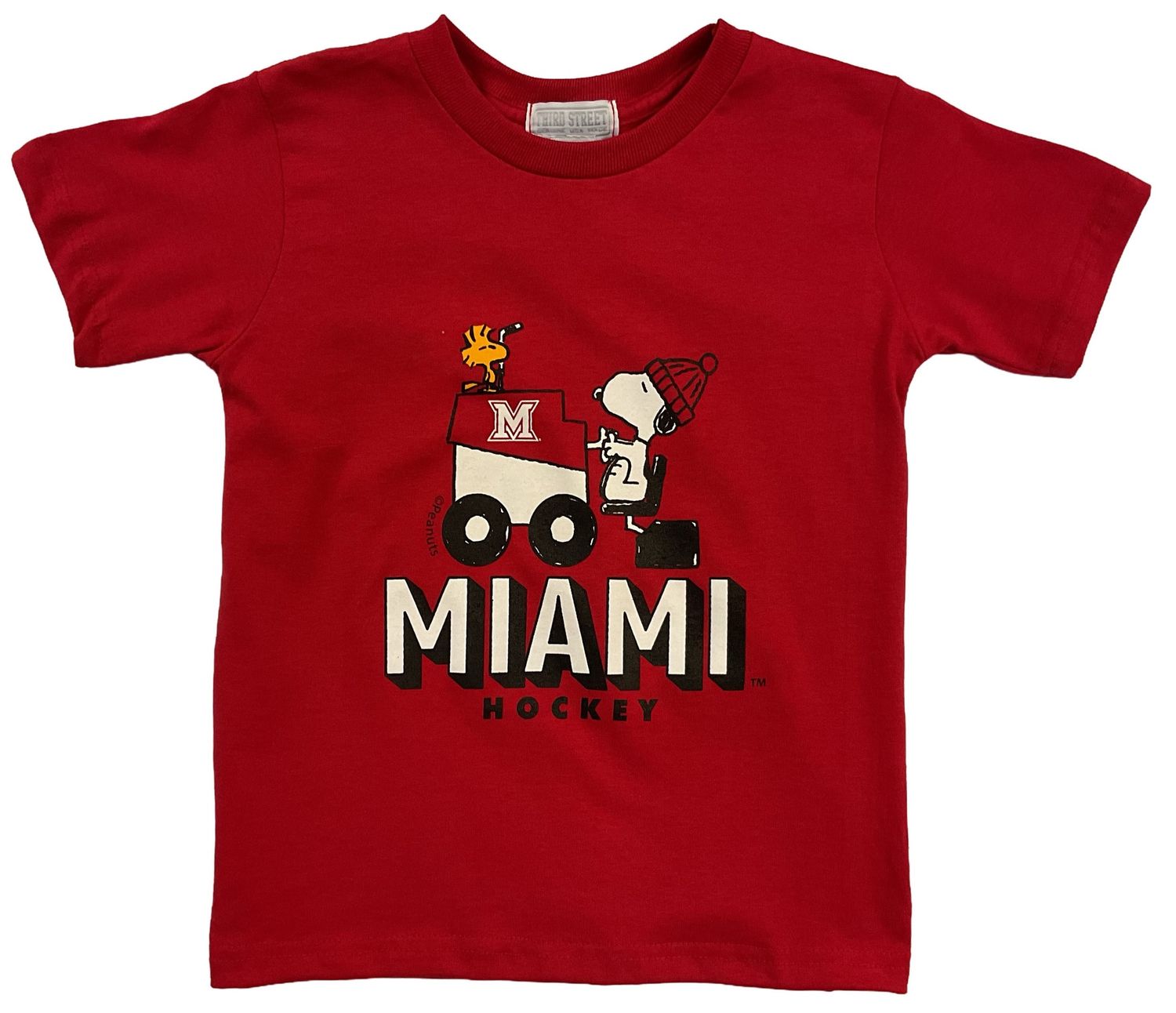 Miami University RedHawks Snoopy Ice Resurfacer T-Shirt – Red, Size: S