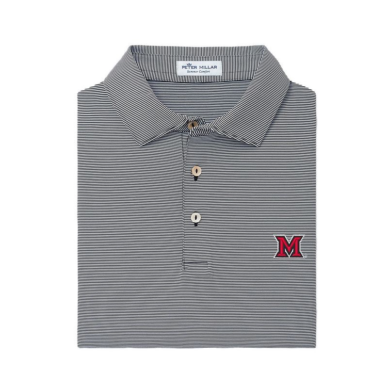 Miami RedHawks Peter Millar Striped Jubilee Polo