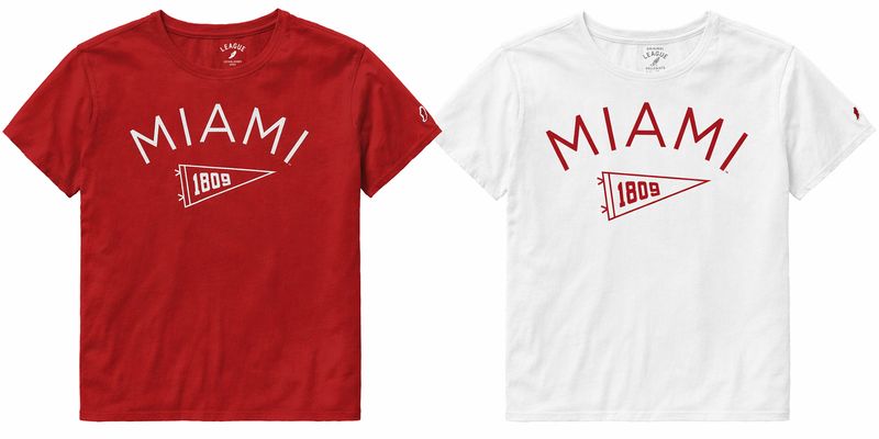 Women's Miami University Cropped Pennant Tee
