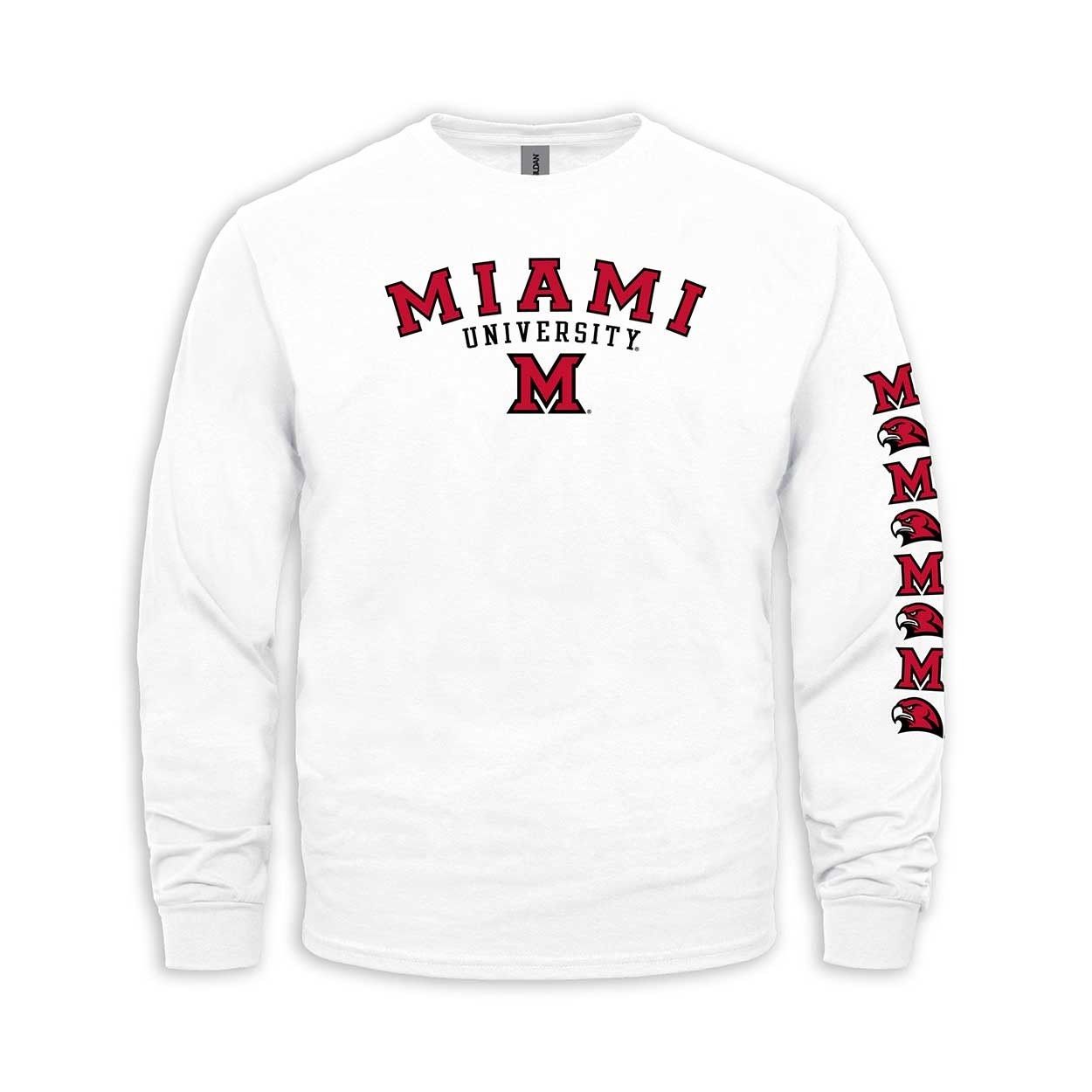 Miami Long Sleeve Tee with Sleeve Design, Size: 2XL