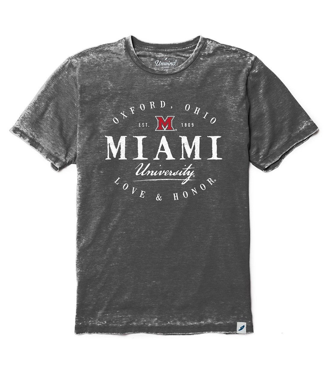 League Burnout Charcoal Miami University Tee, Size: 2XL