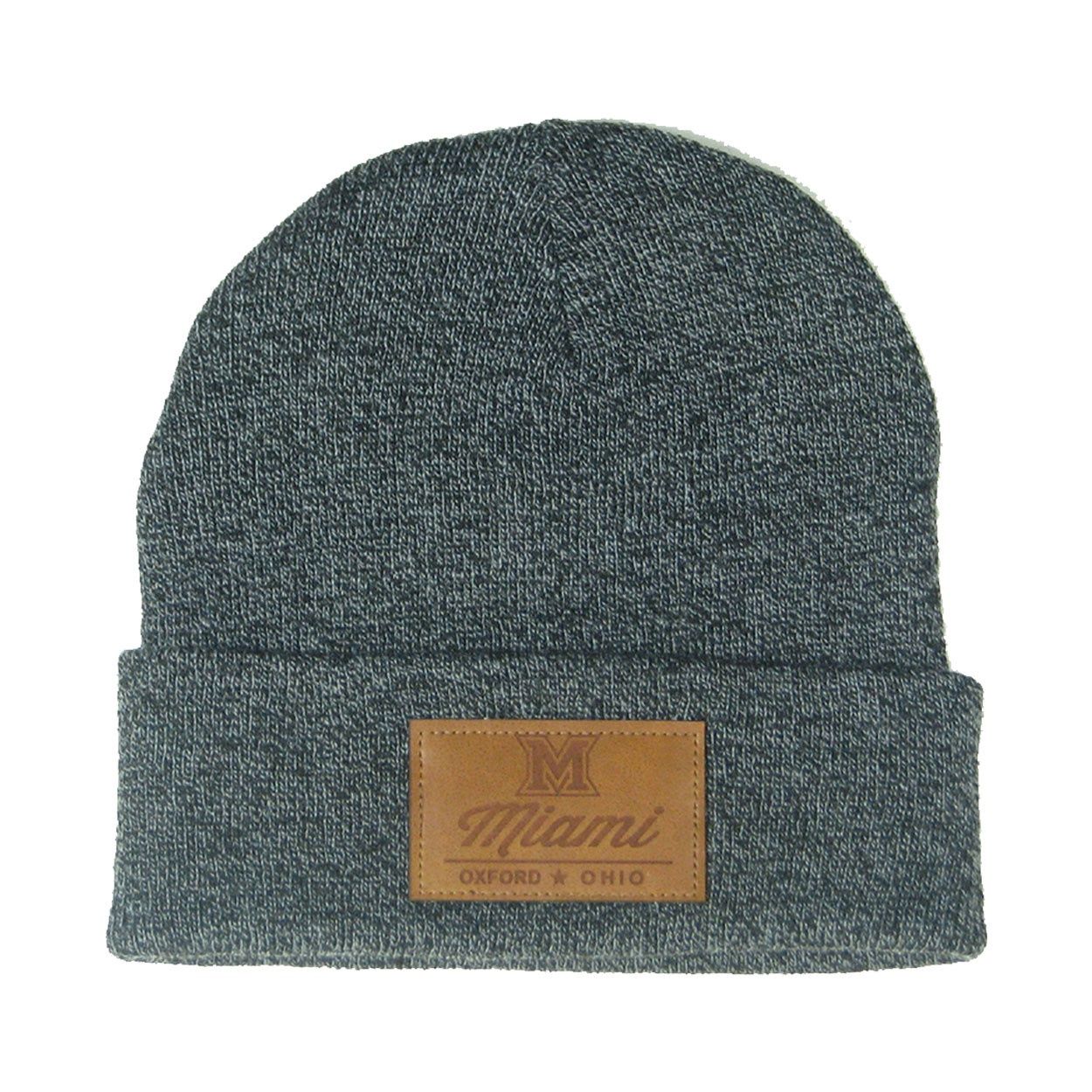 Legacy Miami University RedHawks Grey/Black Marled Cuffed Beanie, Color: BLACK