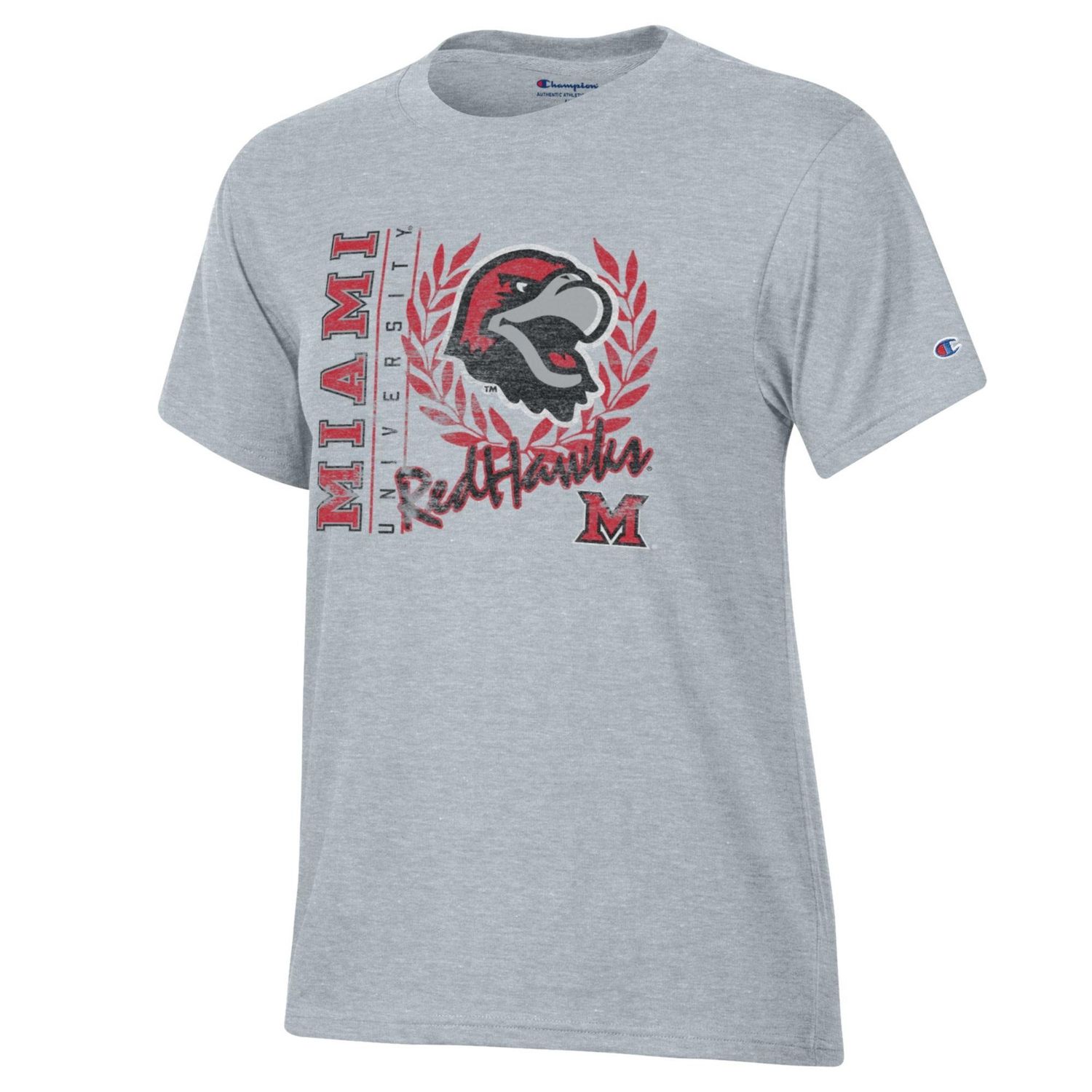 Miami University RedHawks Women's Short-Sleeve Tee - Steel Melange, Size: 2XL
